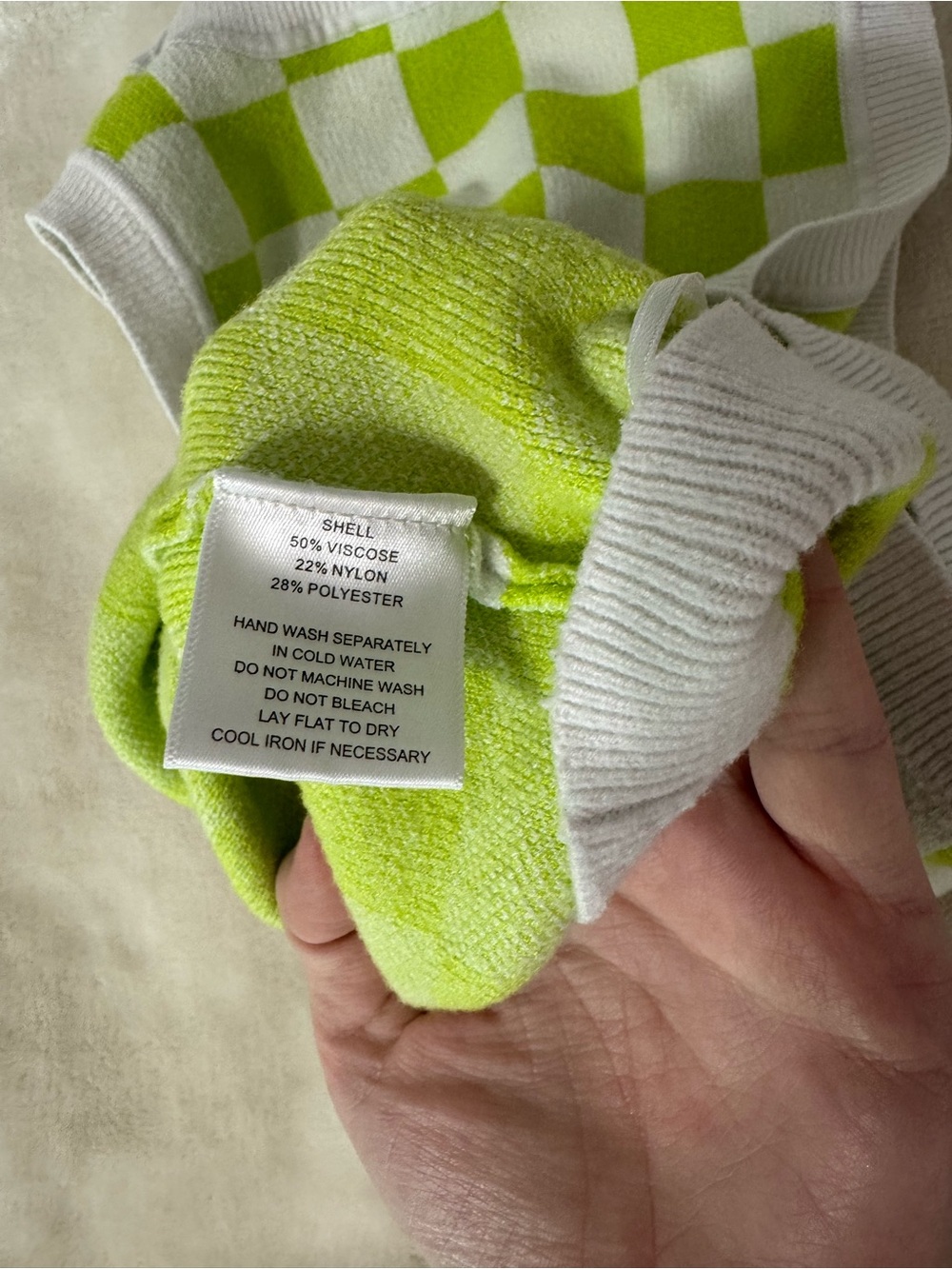 2 piece green & white checker print set - Picture 6 of 11